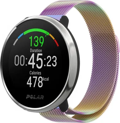Produktbild von Strap-it Milanese Armband - Kompatibel mit Polar Ignite Armband Ersatzarmband Edelstahl Armband mit Magnetverschluss Sportuhr zubehör für Polar Unite Armband Bunt