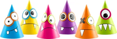 Produktbild von 6 DIY Monsterparty Hüte 16cm