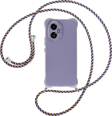 Produktbild von Handykette Backcover-Schutzhülle mit Band (Metall silberfarben) für Honor 300 5G - blau+beige