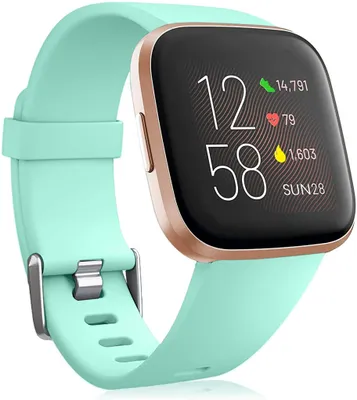 Produktbild von für Fitbit Versa 2 Armband/Fitbit Versa Armband, Silikon Sport Klassisch Ersatzarmband Armbänder Kompatibel mit Fitbit Versa Lite/Fitbit Versa 2/Fitbit Versa für Frauen Männer, Klein Minzgrün, S