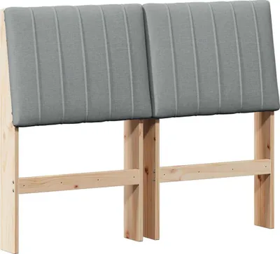 Zdjęcie produktu dla vidaXL Zagłówek tapicerowany jasnoszary 120 cm lite drewno sosnowe