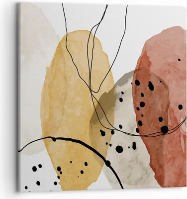 Produktbild von Bild auf Leinwand - Leinwandbild - Einteilig - Aquarell Abstraktion Formen - 70x70cm - Wand Bild - Wanddeko - Wandbilder - Leinwanddruck - Bilder - Wanddekoration - Leinwand bilder - AC70x70-4658