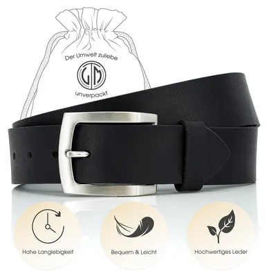 LINDENMANN Ledergürtel Herren schwarz