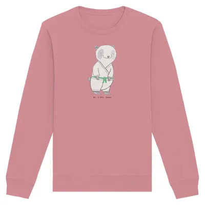 Produktbild von Mr. & Mrs. Panda Baumwoll Pullover Panda Jiu Jitsu Größe S - Canyon Pink - Geschenk, Selbstverteidigung, Pulli, Japanische Kampfkunst, Sweatshirt, Sweater