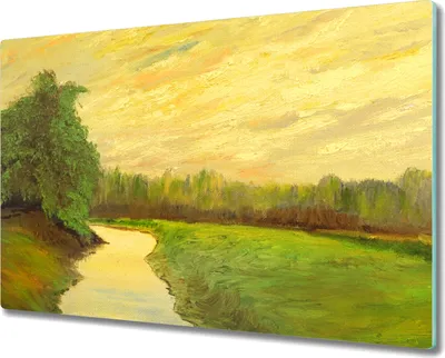 Produktbild von Coloray Schneidebrett Herdabdeckplatte 80x52 cm Kochplattenabdeckung Küchenbrett Hackbrett - Malerei Natur Fluss
