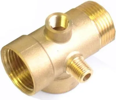 Image de pompes à 5 voies en laiton R5 Raccords pour réservoir sous pression et manomètre 1 "X 1/4