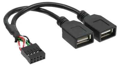Zdjęcie produktu dla InLine 33440M, 2 x USB A, USB A, Czarny