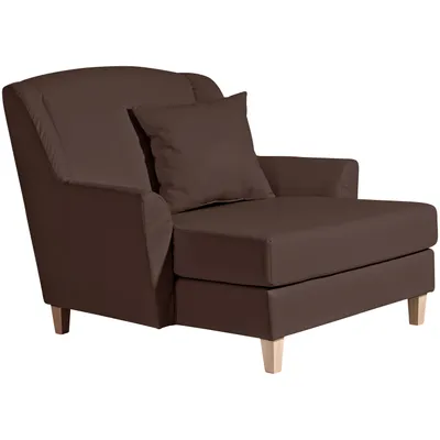 Produktbild von Max Winzer Big-Sessel inkl. 1x Zierkissen 55x55cm Judith - Kunstleder braun - Maße: 136 x 142 x 107 cm