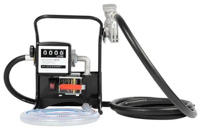 Produktbild von Öltransferpumpe Kraftstoffpumpe - 200W 220V - 45 l/min Fördermenge - Saughöhe 10 m - Mit Ölpistole - Tragbar - Schwarz