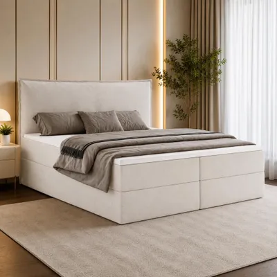 Produktbild von Boxspringbett ARENO 180x200 cm Komplett-Set mit Bettkasten, Bonell-Matratze H3 und Topper - Beige