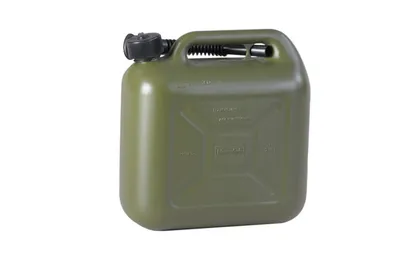 Image de Hünersdorff Bidon de carburant STANDARD 10 L, HDPE olive, homologation UN, accessoires noirs