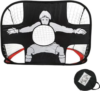 Obrázok produktu pre Tréningový set 2 v 1 na futbal s bránkou – ideálny na tréning detí a mládeže – rozmer 120 x 80 x 80 cm, vhodný do záhrady a vonku