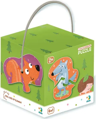 Productafbeelding van "WALDTIERE" Puzzel. Zes puzzels met 2-3-4 stukjes. Leerzaam en educatief