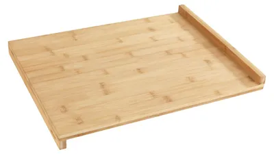 Produktbild von WENKO Schneide Brett mit Anlegekante Bambus 45x35cm Küchen Kochen Backen Helfer