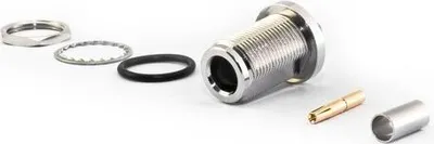 Produktbild von N-Einbaubuchse Crimp für HDF200 Kabel mit Dichtungsring