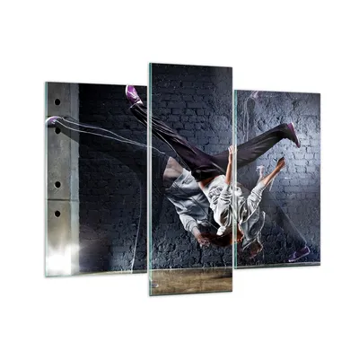 Produktbild von Bilder auf glas - Tänzer Mode Flip Mädchen - 130x100cm - Glasbilder - Wandbilder - Kunstdruck - zum Aufhängen bereit - Wanddekoration aus Glas - Glas Bilder - Wandbild auf Glas - GCB130x100-2110