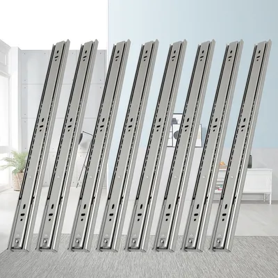Produktbild von Schubladenschienen Rollenführung Schiene Schubladenauszug Schubladen Kugelführung Selbsteinzug Vollauszug Länge 450mm 4Paar