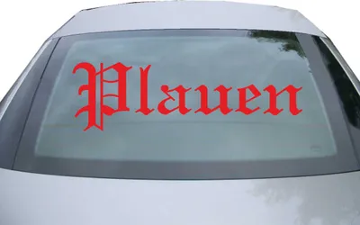 Produktbild von Indigos UG - Aufkleber Heckscheibe & Motorklappe DE6558 - rot - 600x179 mm - Stadt Plaün - Auto Scheiben Fenster Heckklappe Tuning Racing JDM - Die cut