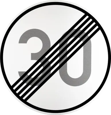 Produktbild von ORIGINAL Verkehrszeichen 278-30 * Ende der zulässigen Höchstgeschwindigkeit 30 km/h * 600 mmØ nach StVO und RAL-Gütebedingungen Verkehrsschild Schild Strassenschild Verbotsschild Straßenzeichen
