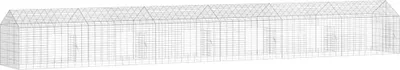 Produktbild von vidaXL Hasenkäfig Silber 600 x 78 x 78 cm Verzinkter Stahl