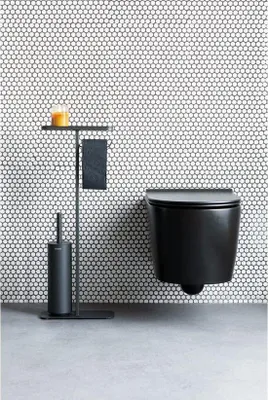 Produktbild von Toiletrolhouder & Hygiënische Toiletborstel aus Corrosionsbeständigem Stahl - Mineralgrau