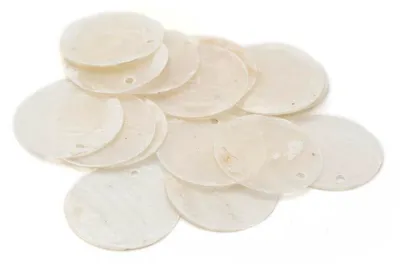Produktbild von Vintageparts Capiz Muschelscheiben Perlmutt creme ca. 20 mm, 20 Stück