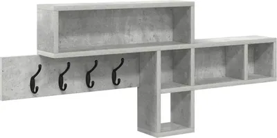 Image de Porte-manteau mural avec étagère Gris béton 100 x 12 x 43,5 cm