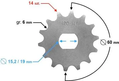 Produktbild von Moretti 14/420 Abtriebsritzel für Simson