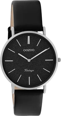 Produktbild von Oozoo Armbanduhr schwarz Leder C20208 Vintage Series Damen Analog-Quarzuhr UOC20208