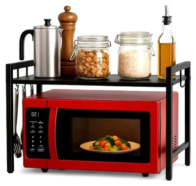 Produktbild von Mikrowellenregal 2-stufig 40-64 cm erweiterbar