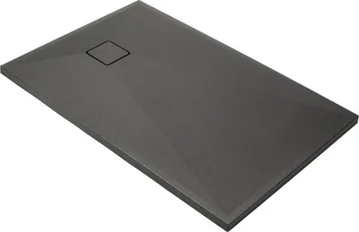 Zdjęcie produktu dla Brodzik Correro 100x90 cm Granitowy Prostokątny Antracyt z Maskownicą Odpływu - Solidność i Design