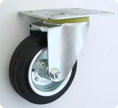 Obrázek produktu pro Kovovo-pryžová kola Náhradní kolo Pryž 100 mm / 70 kg Ve výklopných skříních Plné pryžové pneumatiky Ocelové ráfky Přepravní kolečka (12 l)