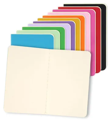 Productafbeelding van Notitieblokken A6, blanco, 12 kleuren, 14 x 9 cm, 80 g/m², 48 pagina's, meerkleurig