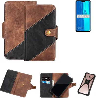 Produktbild von K-S-Trade Handy Hülle Schutz Hülle Schutzhülle Bookstyle Case kompatibel mit Huawei Y9 (2019) Handy Cover Hülle Schutztasche 1x