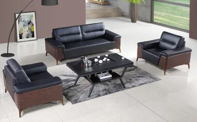 Produktbild von Design Sofagarnitur 3+1+1 Sitzer  Leder Couch Polster Sofas Büroeinrichtung Neu