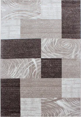 Produktbild von Teppich Läufer Wohnzimmer Braun 80x150 Abstraktes kariertes Design
