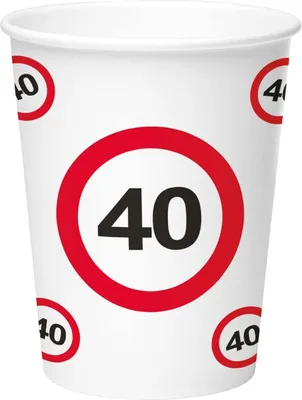 Produktbild von Pappbecher Verkehrsschild #40 | 8Stk./350ml