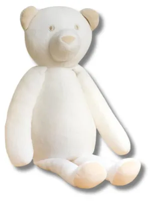 Plüschbär, 35 cm, weiß, handgenäht, für Babys