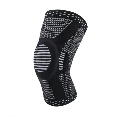 Produktbild von Kniebandage Knieschoner mit Silikonpads, Federunterstützung für Laufen, Meniskusriss, Arthritis, Gelenkschmerzlinderung für Männer Damen Schwarz M