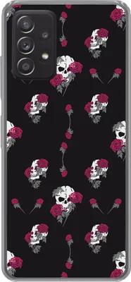 Produktbild von MuchoWow® Handyhülle Schutzhülle Hülle für Telefoonhoesje Samsung galaxy a73 Mädchen - Totenkopf - Rosen - Muster - Mädchen - Kinder - Kinder - Mädchen Silikon Softcase Handy Hülle - Handyhülle