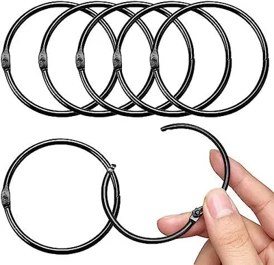 Produktbild von 20 Stück gardinenringe zum öffnen,50mm Gardinenringe Vorhangringe,Rundringe Vorhang Clips Duschvorhang Metallklammern für Vorhänge und Gardinenstangen（schwarz）