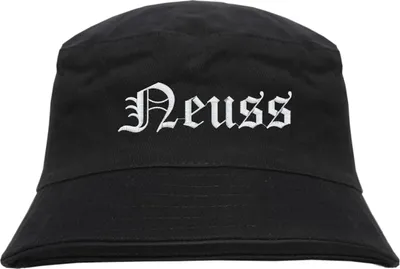 Produktbild von Neuss Fischerhut - Altdeutsch - bestickt -  Bucket Hat Anglerhut Hut Anglerhut Hut  Schwarz L/XL