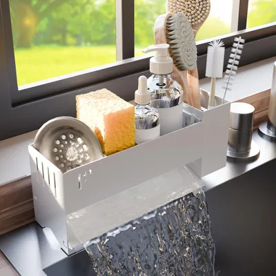 Spülenorganizer aus Metall mit Abtropffläche, 23x9x11,9 cm