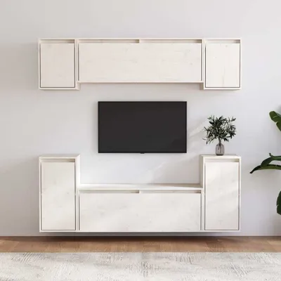 Obrázek produktu pro The Living Store TV skříňky 6 ks. Bílý borovicový masiv