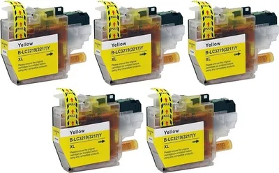 Produktbild von 5 x kompatible Tintenpatrone LC-3219 XL / LC-3217 Yellow für Brother MFC-J5330, MFC-J5335, MFC-J5730, MFC-J5830, MFC-J5930, MFC-J6530, MFC-J6535, MFC-J6730, MFC-J6930, MFC-J6935