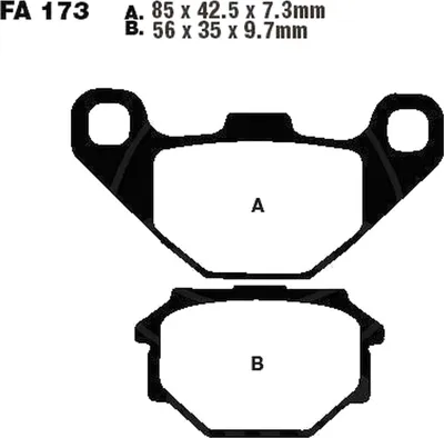 Productafbeelding van Remblokken achterwiel voor Hercules ZX 50, bouwjaar 1995-1996. Remblokken van EBC - Nieuw