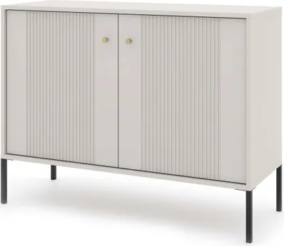 Produktbild von FURNLUX Anrichte Iseo Beige Und Schwarz 104cm / Hauptfarbe: Grau / Abmessungen: 104 x 79 x 39 cm