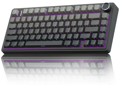 Obrázok produktu pre Mechanická klávesnica – rozloženie 75 % – výmena spínačov bez potreby pájacieho prístroja a RGB podsvietenie – sivá