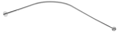 Produktbild von Duschvorhangstange Ecke - L-förmige Duschstange - Teleskopisch - Verstellbar 70–95 x 105–165 cm - Ohne Bohren - Edelstahl - Silber