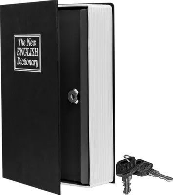 Produktbild von Büchersafe Buchattrappe Buchtresor Geldkassette Tresor Buch Attrappe mit Schlüssel Bücher Safe Buchsafe Geheimsafe Wörterbuch Schwarz Retoo